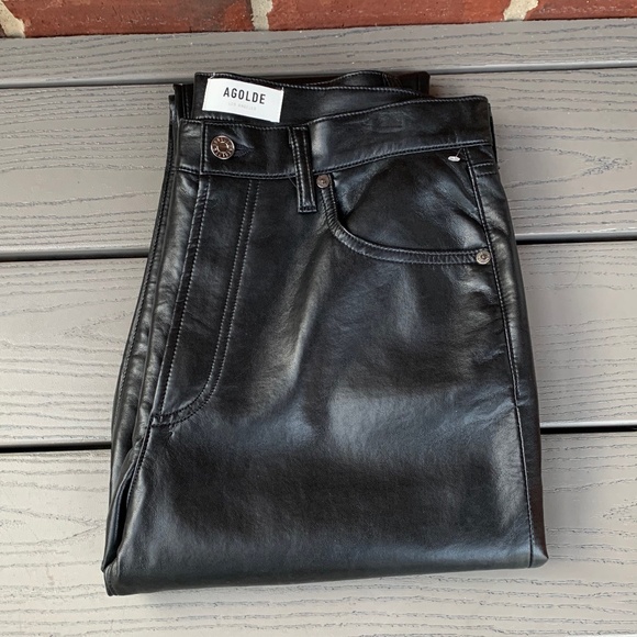 Agolde Riley Long Recycled Leather Pants